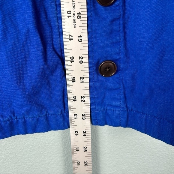 Banana Republic Voltage Blue Cropped French Linen and Cotton Jacket Size S - Picture 5 of 8